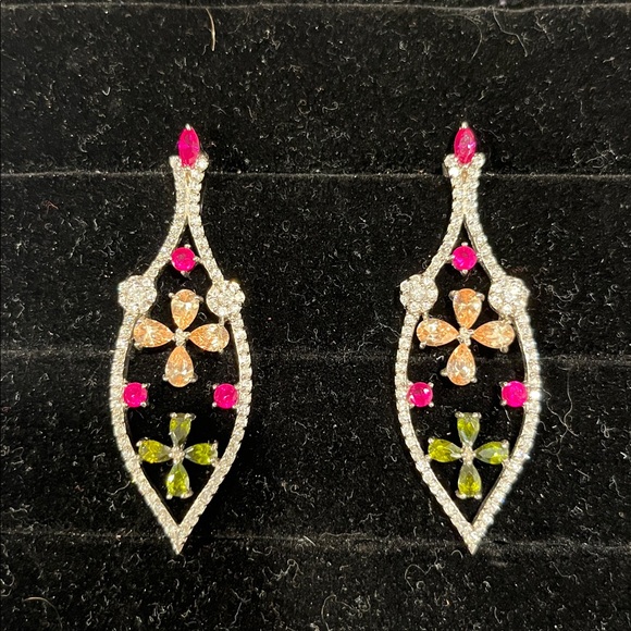 Jewelry - Colorful costume Gemstone Drop Earrings